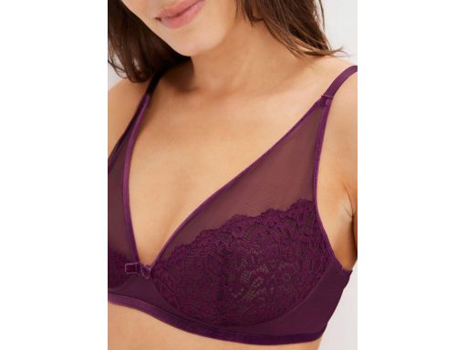 B.P.C biustonosz bralett bez fiszbin jagodowy r.90B