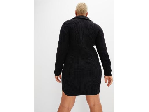 B.P.C sukienka dzianinowa z kołnierzem czarna ^36/38