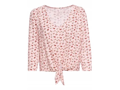B.P.C różowa bluzka z wiązaniem we wzory r.56/58