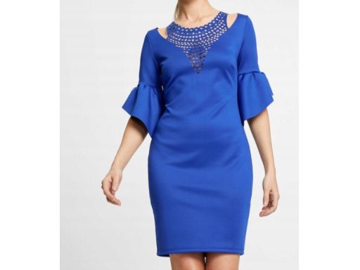 B.P.C Sukienka niebieska z wycięciami ^36/38