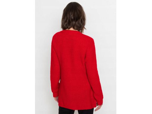 B.P.C czerwony sweter kopertowy z wiązaniem 40/42.