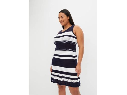 B.P.C sukienka dzianinowa granatowa biała w pasy ^44/46
