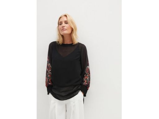 B.P.C bluzka szyfon prześwitująca wzory na rękawach r.38