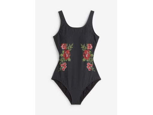 B.P.C kostium kąpielowy shape czarny w kolorowe kwiaty modelujący 50.