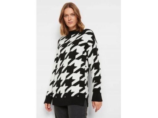 B.P.C sweter biało-czarny we wzory damski 40/42.