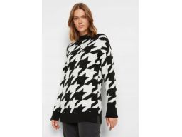 B.P.C sweter biało-czarny we wzory damski 40/42.