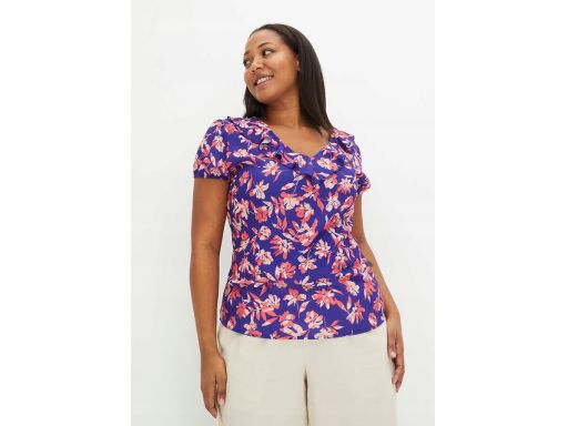 B.P.C bluzka z nadrukiem i falbankami r.40