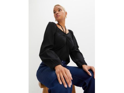 B.P.C bluzka czarna z wiązaniem na szyi r.44/46