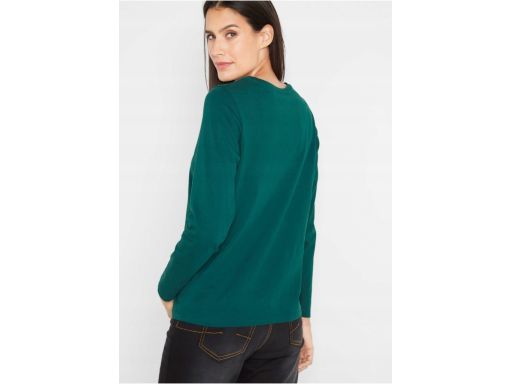 B.P.C bluzka butelkowa zieleń z nadrukiem świątecznym 52/54.