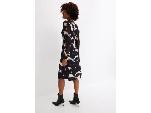 B.P.C sukienka z dżerseju z siateczkowymi rękawami z nadrukiem ^36/38