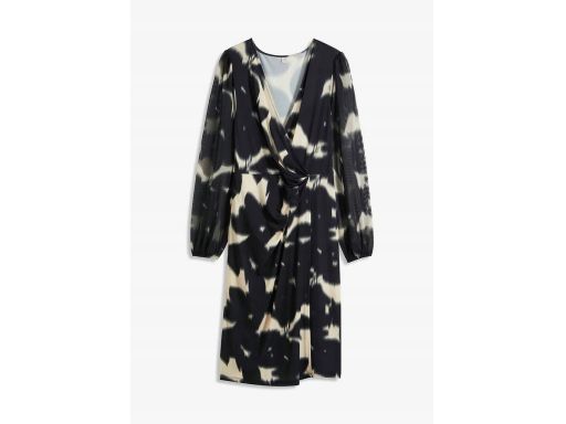 B.P.C sukienka z dżerseju z siateczkowymi rękawami z nadrukiem ^36/38