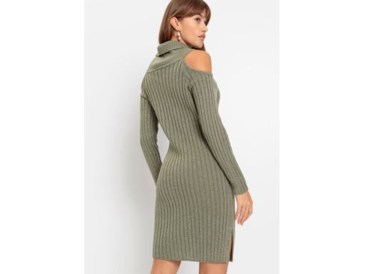 B.P.C sukienka dzianinowa odkryte ramiona ze srebrną nitką r.44/46