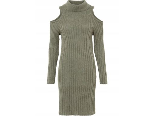 B.P.C sukienka dzianinowa odkryte ramiona ze srebrną nitką r.44/46