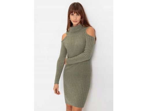 B.P.C sukienka dzianinowa odkryte ramiona ze srebrną nitką r.44/46