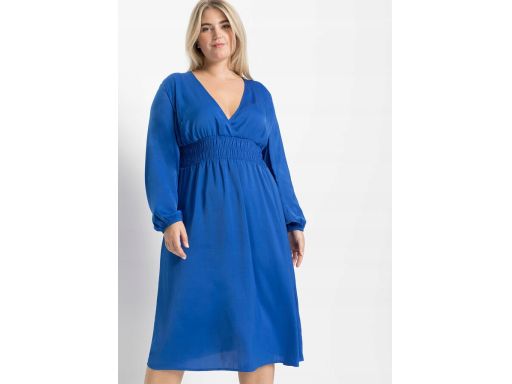 B.P.C niebieska sukienka satynowa midi r.40