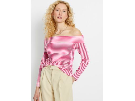 AH297 bawełniana bluzka carmen w paski ^44/46
