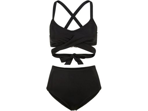 B.P.C bikini bustier wiązane czarne z figami 46.