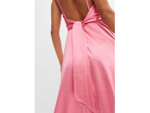 B.P.C różowa sukienka satynowa mixi długa ^40/42