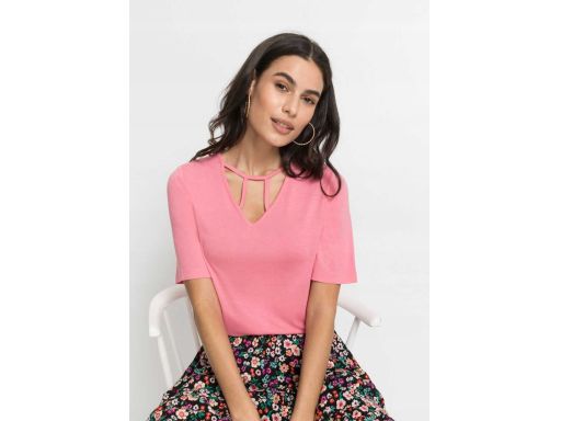 B.P.C t-shirt z wiskozy różowy 36/38.
