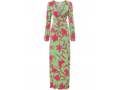 B.P.C długa kolorowa sukienka z wycięciami sexi 40/42