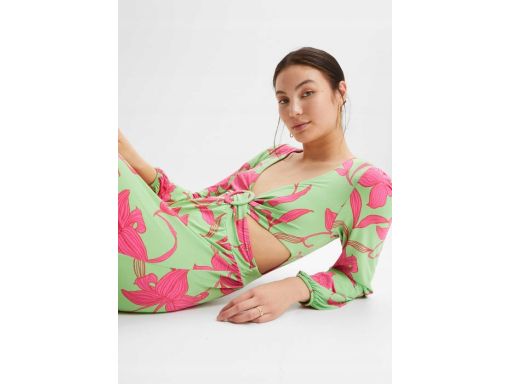 B.P.C długa kolorowa sukienka z wycięciami sexi 40/42