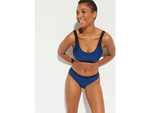B.P.C Bikini bustier czarno-granatowy w paski 36.