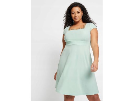 B.P.C miętowa sukienka z koronką ^32/34