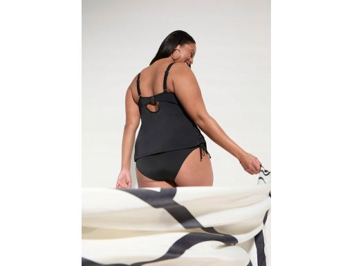 B.P.C czarne tankini na fiszbinach z marszczeniem + figi ^42 (80E)