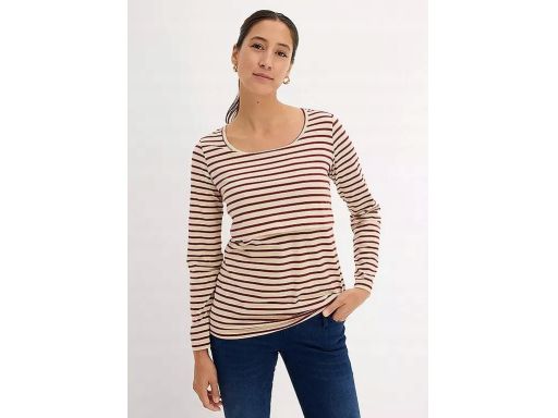 B.P.C bluzka ciążowa i do karmienia beżowa w bordowe paski ^48/50