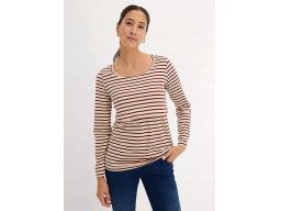 B.P.C bluzka ciążowa i do karmienia beżowa w bordowe paski ^48/50