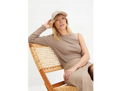 B.P.C bluzka prążkowana bawełniana na jedno ramię ^44/46