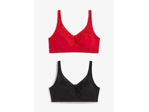 B.P.C 2-pak biustonoszy miękkich bez fiszbin z koronką 95C.