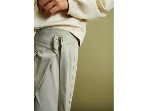 B.P.C mini spódnica zielona khaki z efektem założenia kopertowego ^40