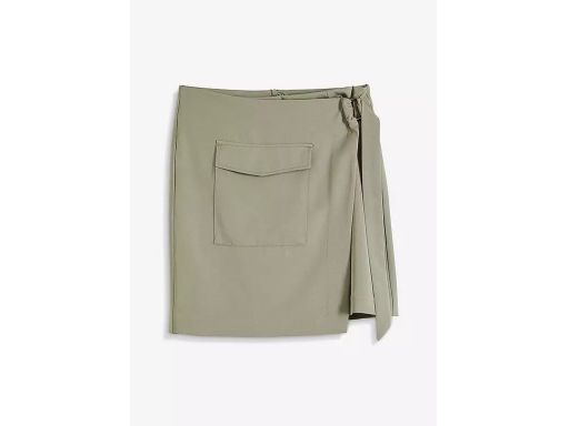 B.P.C mini spódnica zielona khaki z efektem założenia kopertowego ^40