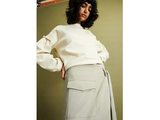 B.P.C mini spódnica zielona khaki z efektem założenia kopertowego ^40