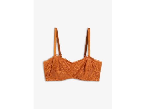 B.P.C biustonosz balkonetka na fiszbinach miękki koronkowy brązowy 85C