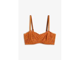 B.P.C biustonosz balkonetka na fiszbinach miękki koronkowy brązowy 85C