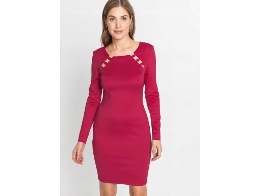 B.P.C sukienka czerwowa z wycięciami ^48/50