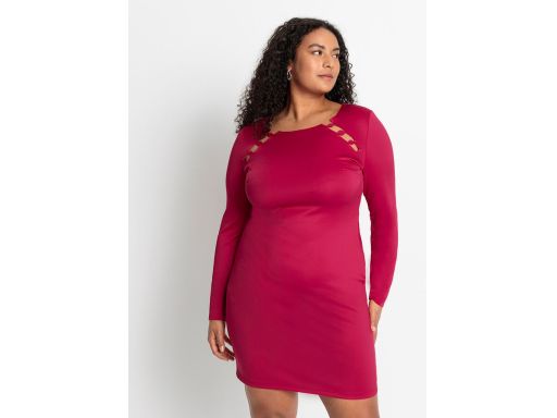 B.P.C sukienka czerwowa z wycięciami ^48/50