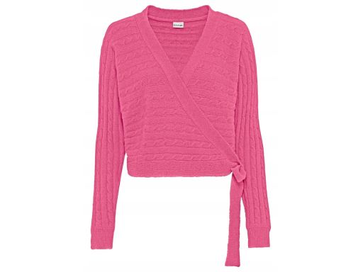 B.P.C różowy krótki kopertowy sweter 44/46.