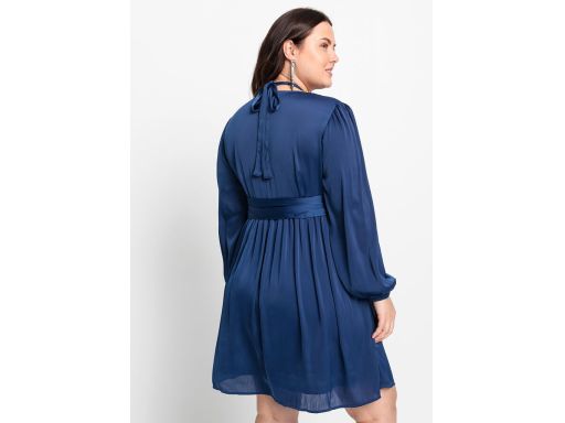 B.P.C atrakcyjna sukienka satynowa granatowa r.42