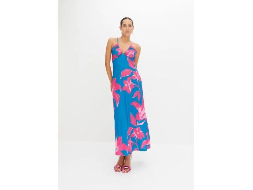 B.P.C długa sukienka w kwiaty na ramiączka 40/42.