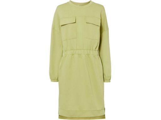 B.P.C sukienka dresowa pistacjowa z naszytymi kieszeniami 44/46.