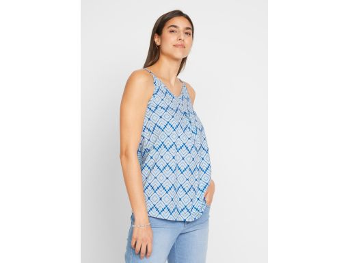 B.P.C top niebieski z nadrukiem na ramiączka^32/34