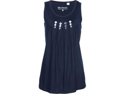 B.P.C top granatowy z kamieniami ^36/38