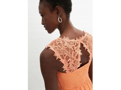 B.P.C sukienka szyfonowa z koronką pomarańczowa ^40