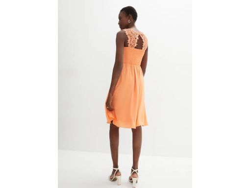 B.P.C sukienka szyfonowa z koronką pomarańczowa ^40