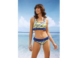 B.P.C bikini bustier z falbaną granatowo-żółte ^44