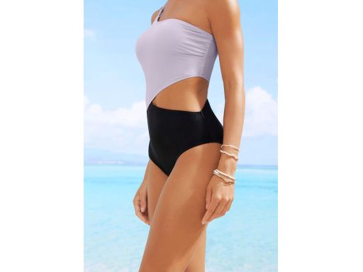 B.P.C stój kąpielowy monokini fioletowo czarny ^38