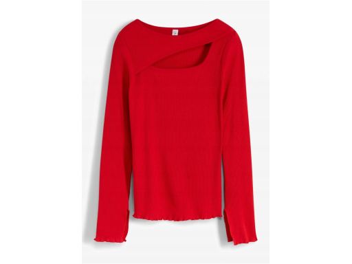 B.P.C bluzka z wycięciem czerwona prążkowana r.44/46